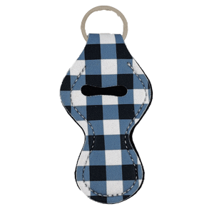 White and Black Buffalo Plaid Chapstick Keychain Chapstick holder sold by RQC Supply Canada